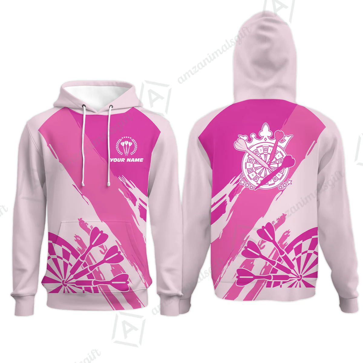 Customized Darts Women Polo Shirt, Light Dark Pink Team Shirt, Personalized Name Polo Shirt For Women - Perfect Gift For Darts Lovers, Darts Players - Image 10