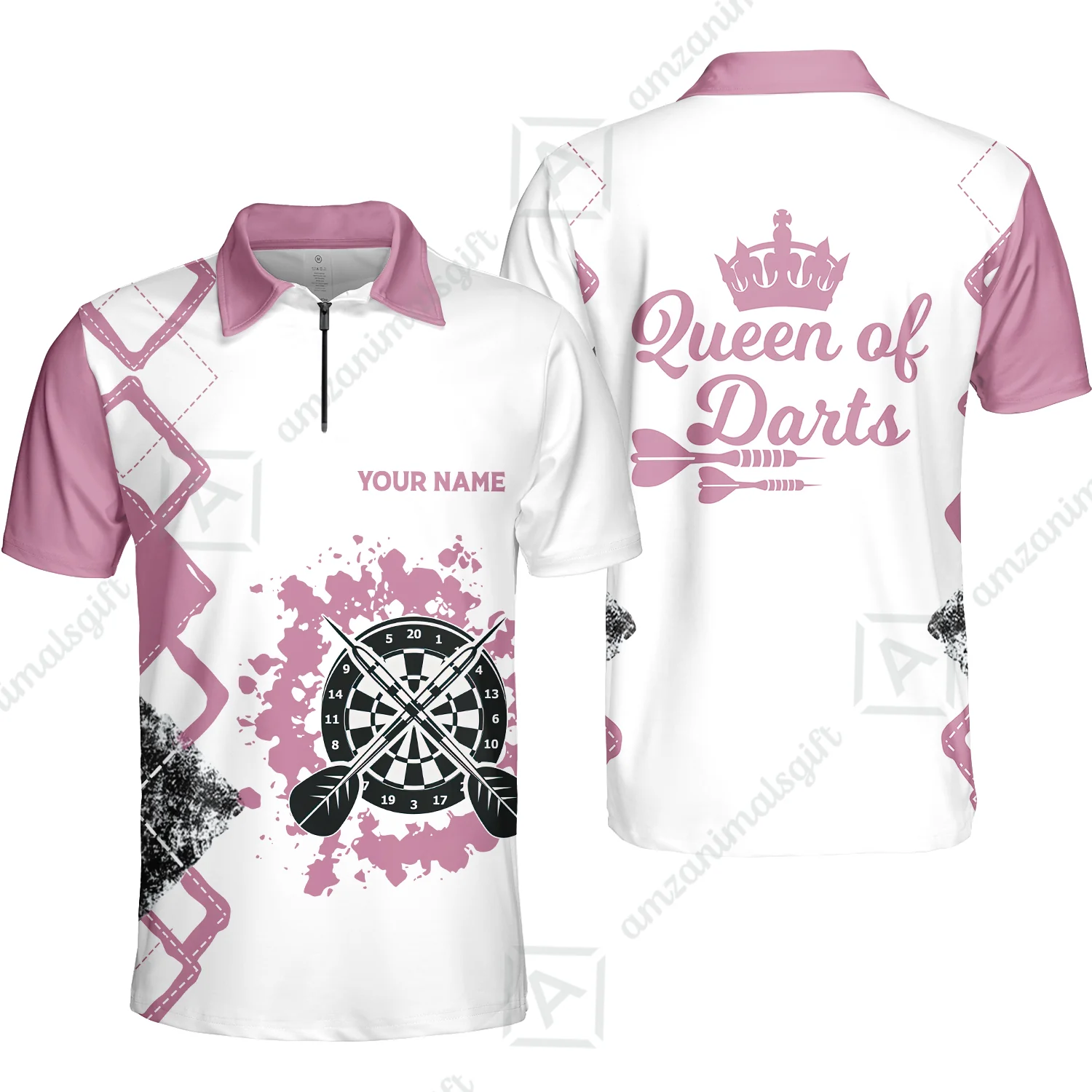 Customized Darts Women Polo Shirt, Queen of Darts Team Shirt, Personalized Name Polo Shirt For Women - Perfect Gift For Darts Lovers, Darts Players - Image 4