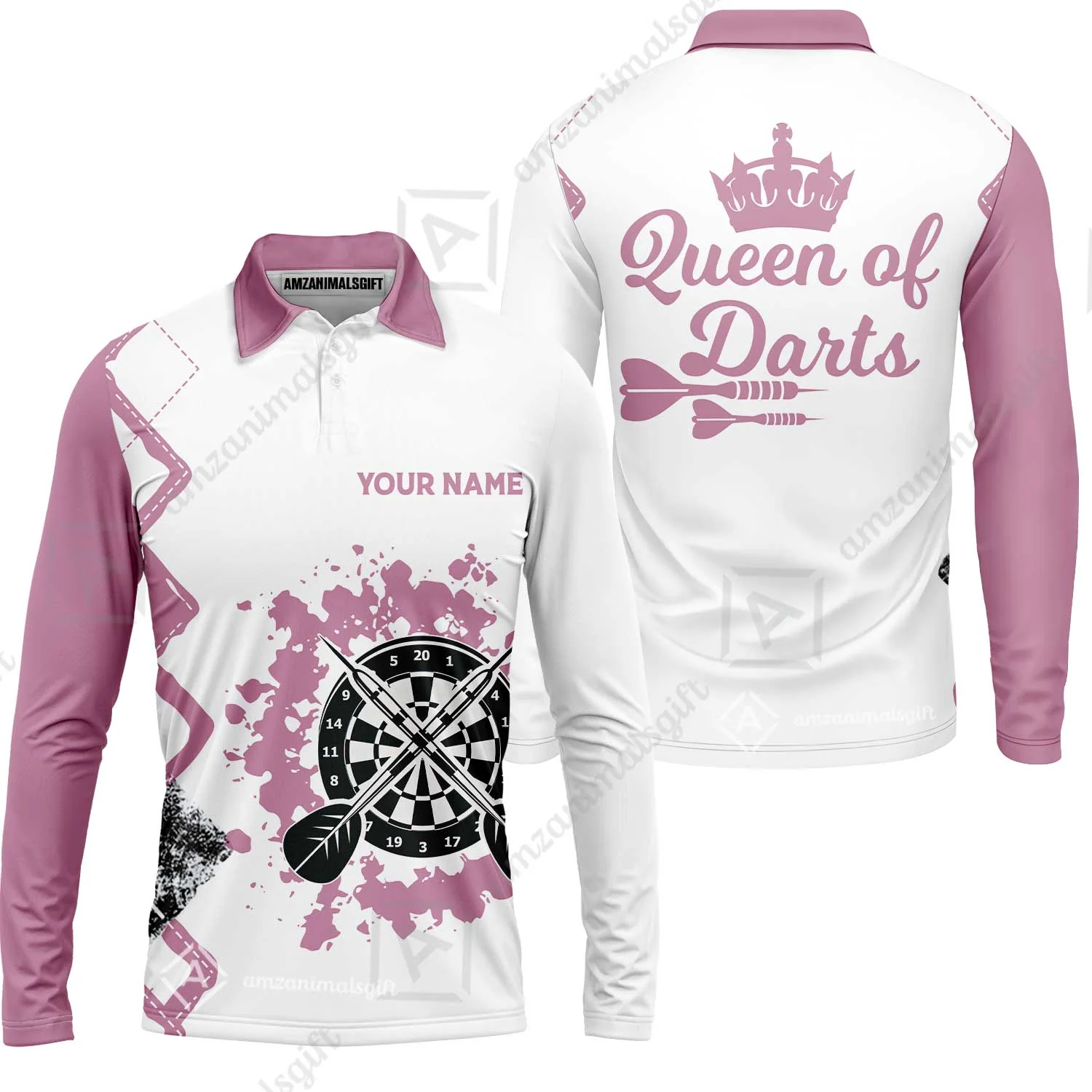 Customized Darts Women Polo Shirt, Queen of Darts Team Shirt, Personalized Name Polo Shirt For Women - Perfect Gift For Darts Lovers, Darts Players - Image 7