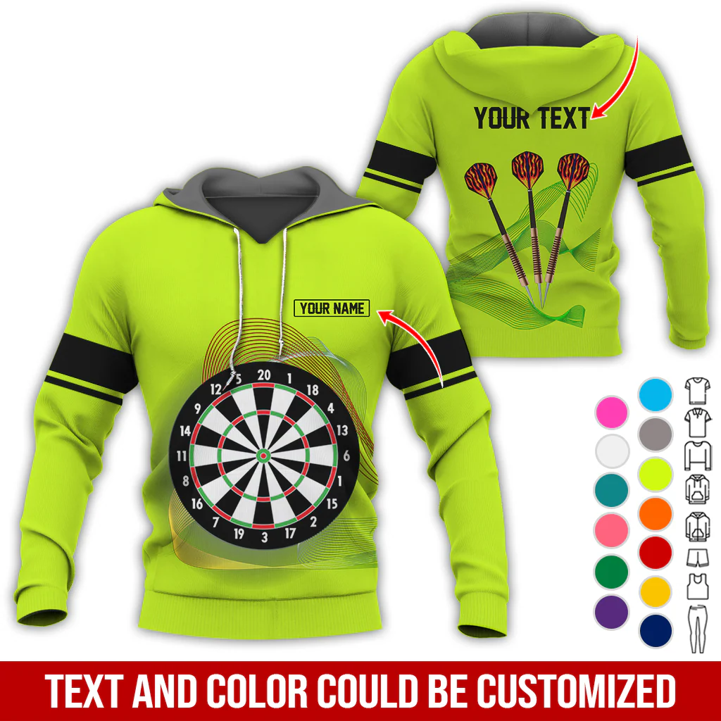 Customized Darts Premium Hoodie, Personalized Name & Text Hoodie, Black Line Pattern Hoodie For Men & Women, Perfect Gift For Darts Lovers, Friend, Family - Image 7