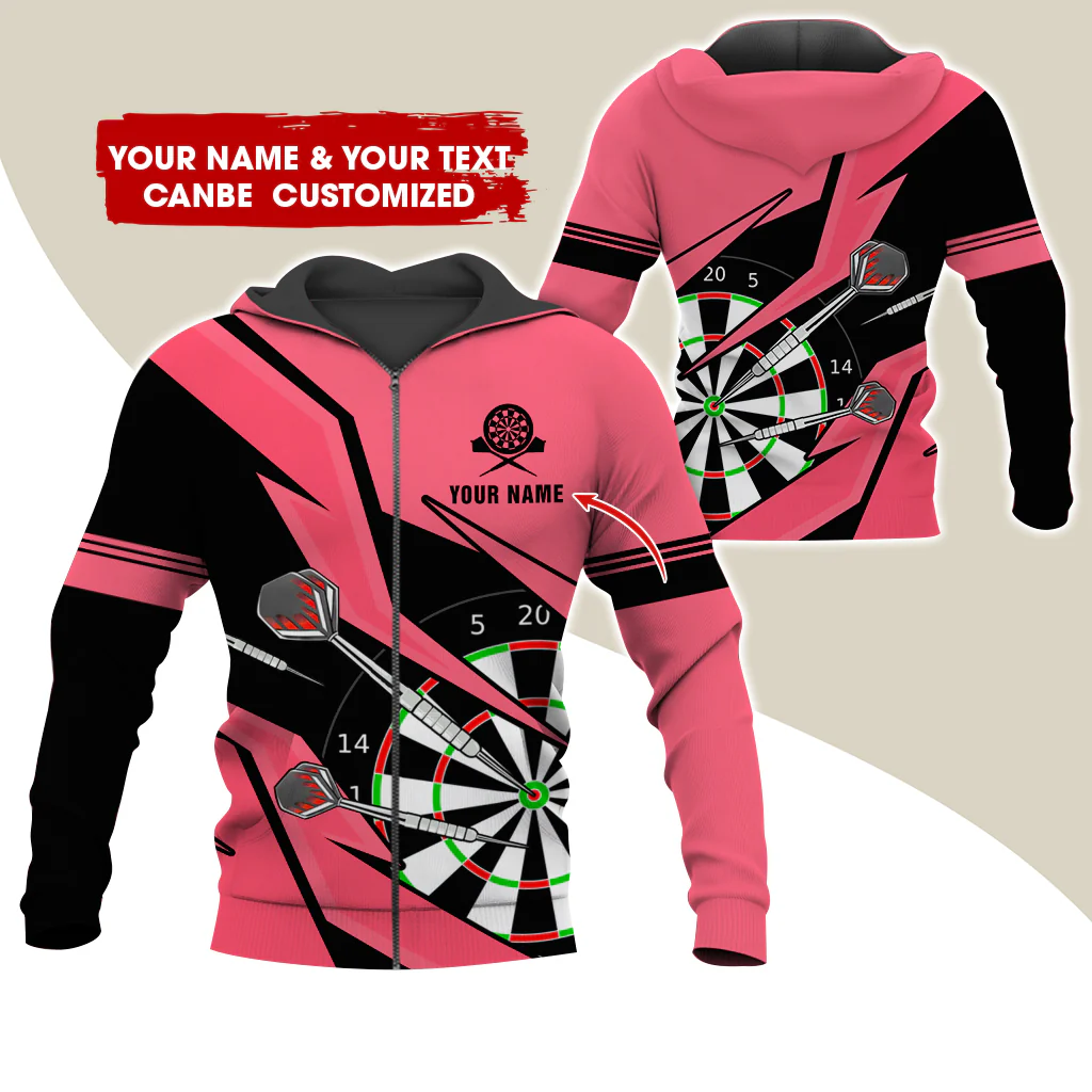 Customized Darts Premium Zip Hoodie, Personalized Name & Text Darts Team Zip Hoodie For Men & Women - Gift For Darts Lovers, Darts Players - Image 10