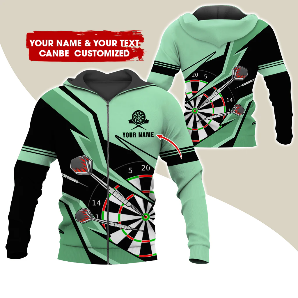 Customized Darts Premium Zip Hoodie, Personalized Name & Text Darts Team Zip Hoodie For Men & Women - Gift For Darts Lovers, Darts Players - Image 11