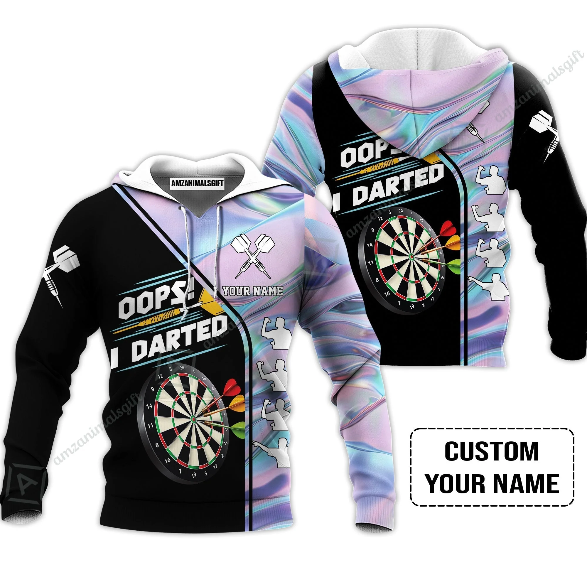 Customized Darts Sweatshirt, Dartboard, I Darted, Personalized Name Sweatshirt - Image 3