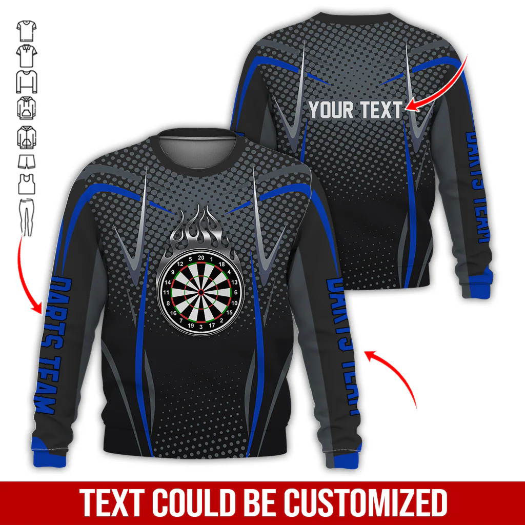 Customized Darts Sweatshirt, Dartboards & Black Flame Sweatshirt For Men & Women, Perfect Gift For Darts Lovers, Darts Player - Image 3