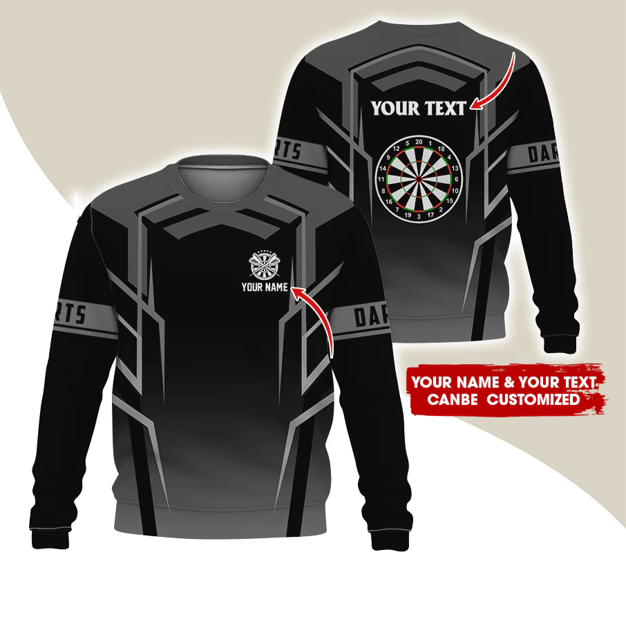 Customized Darts Sweatshirt, Dartsboards Pattern Sweatshirt Black For Darts Player, Perfect Gift For Darts Lovers, Friend, Family - Image 2