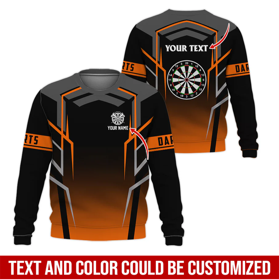 Customized Darts Sweatshirt, Dartsboards Pattern Sweatshirt Black For Darts Player, Perfect Gift For Darts Lovers, Friend, Family - Image 4