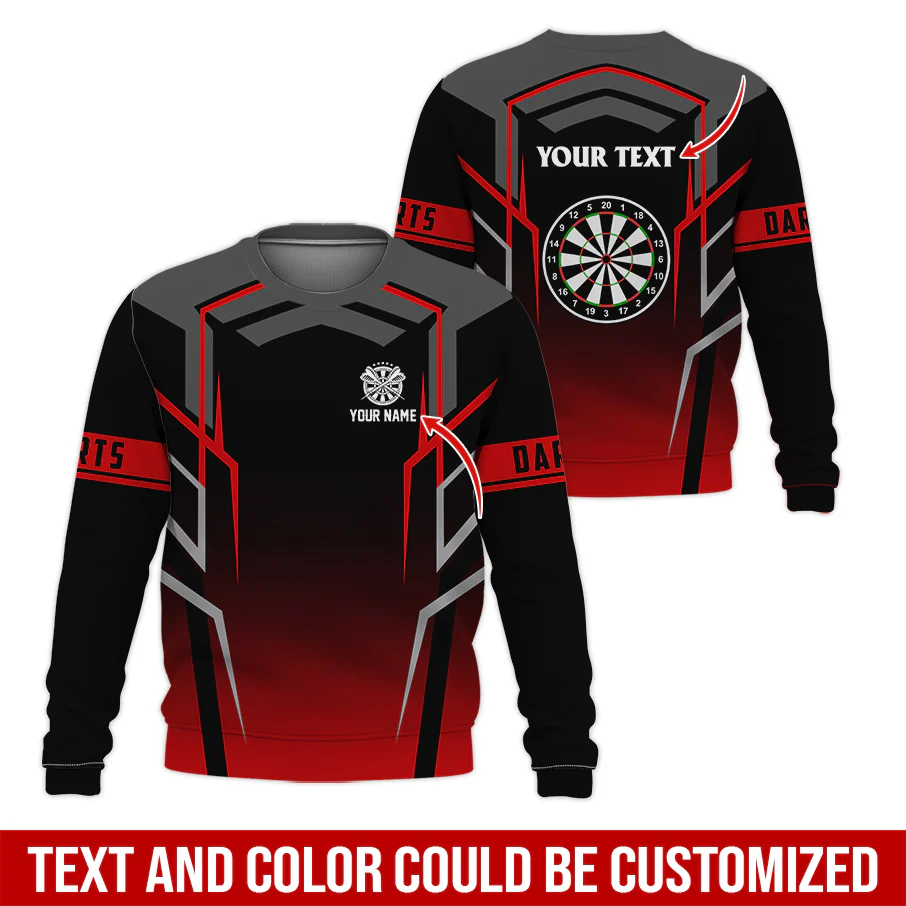 Customized Darts Sweatshirt, Dartsboards Pattern Sweatshirt Black For Darts Player, Perfect Gift For Darts Lovers, Friend, Family - Image 5