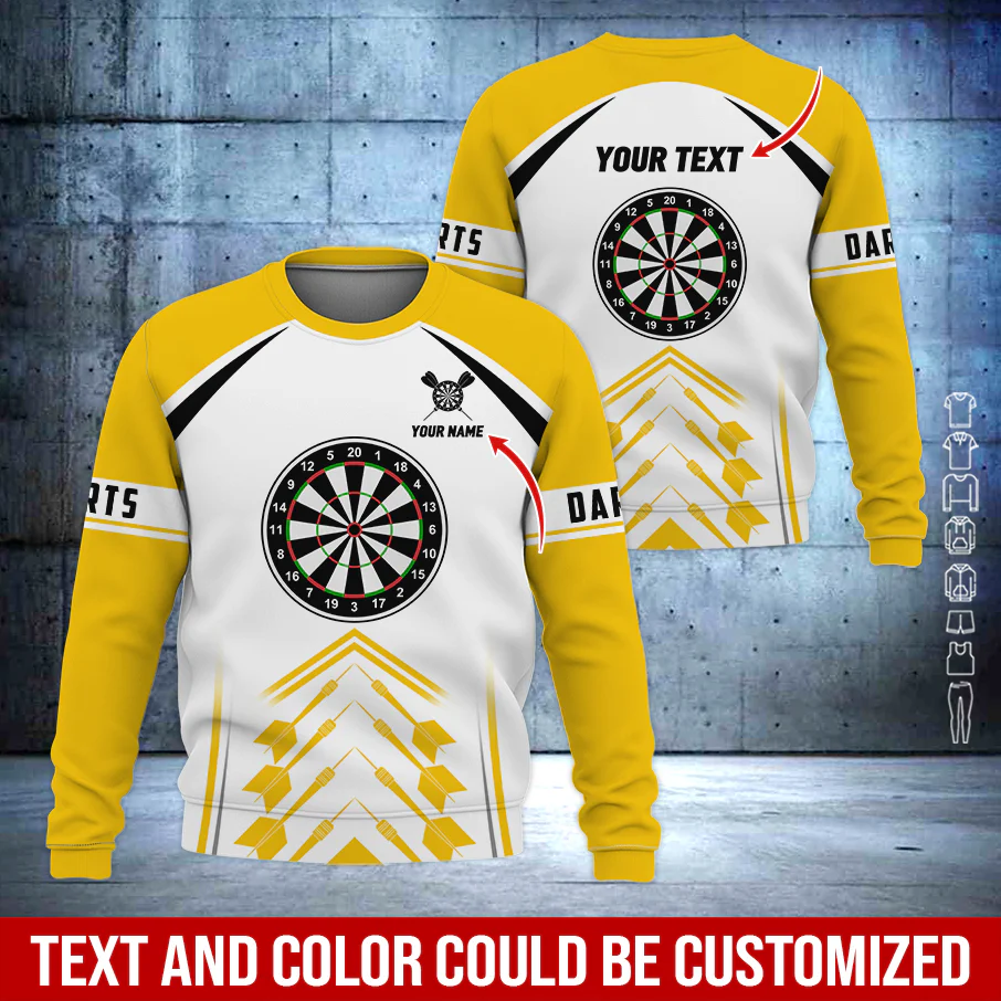 Customized Darts Sweatshirt, Dartsboards Pattern Sweatshirt White For Men & Women, Perfect Gift For Darts Lovers, Darts Player - Image 7