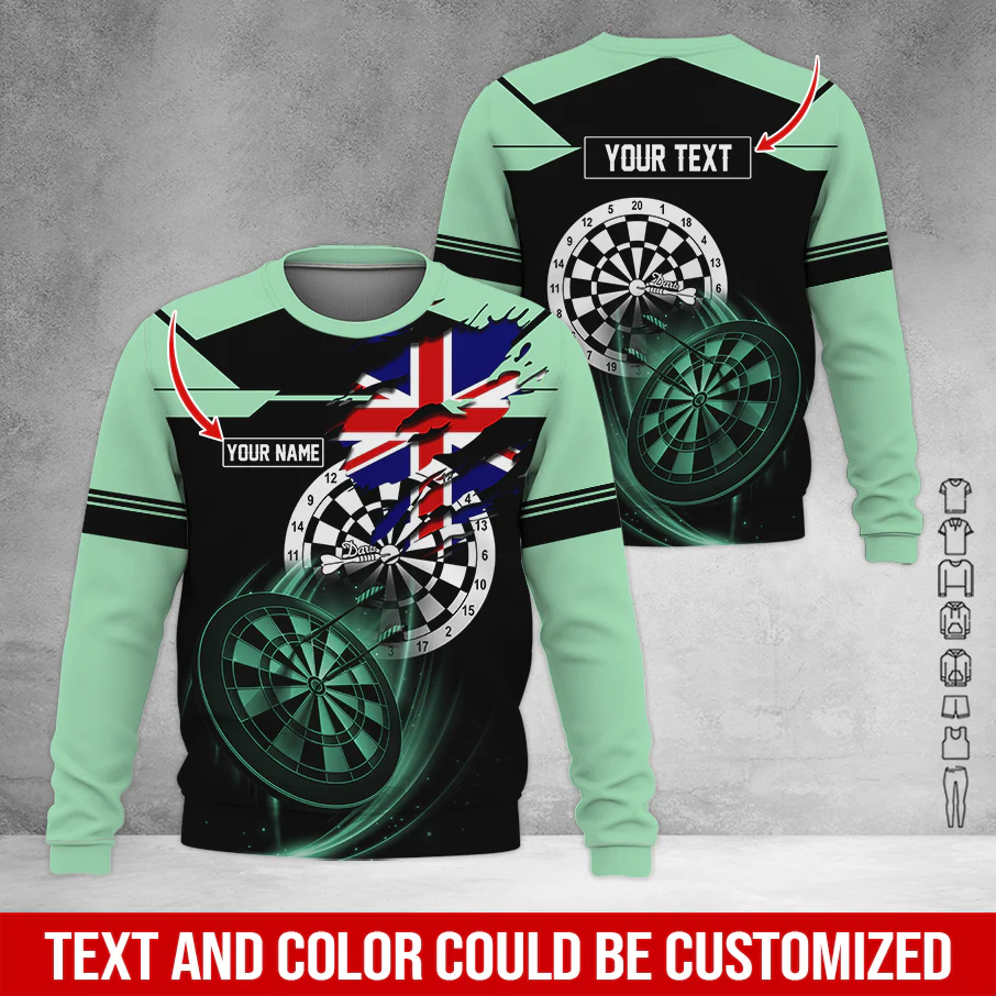 Customized Darts Sweatshirt, England Flag Pattern Sweatshirt For Men & Women, Perfect Gift For Darts Lovers, Friend, Family - Image 5