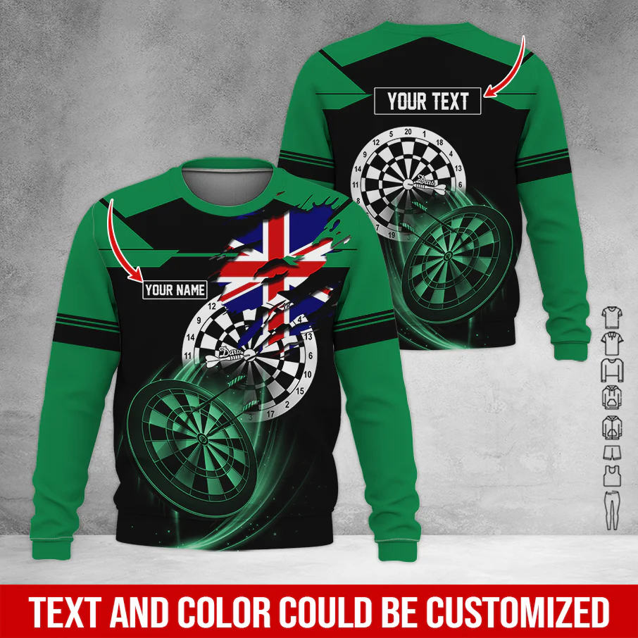 Customized Darts Sweatshirt, England Flag Pattern Sweatshirt For Men & Women, Perfect Gift For Darts Lovers, Friend, Family - Image 7