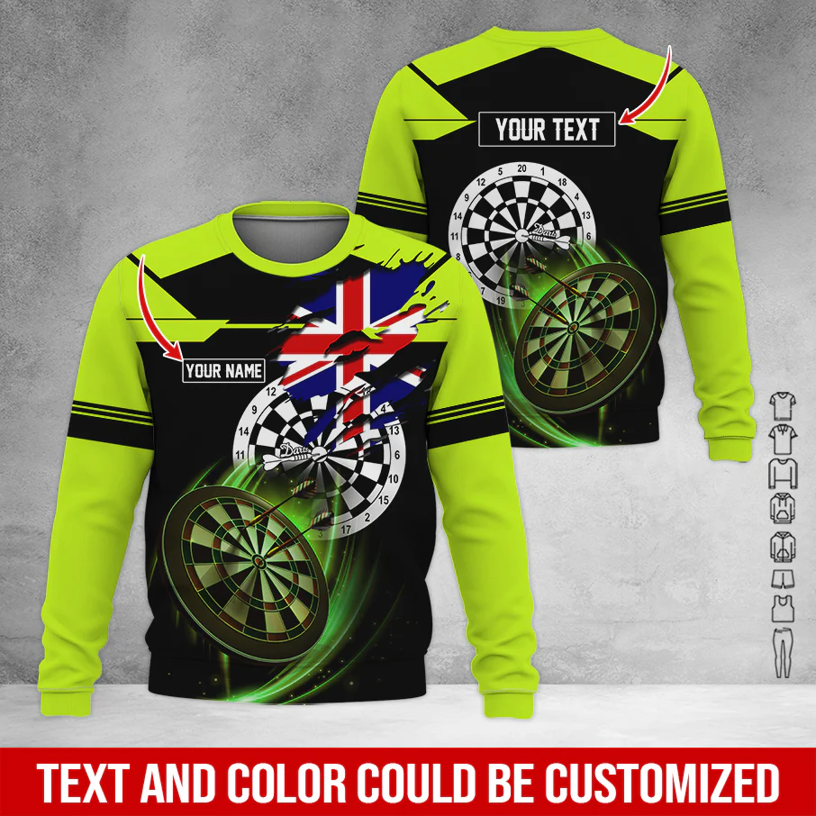 Customized Darts Sweatshirt, England Flag Pattern Sweatshirt For Men & Women, Perfect Gift For Darts Lovers, Friend, Family - Image 8