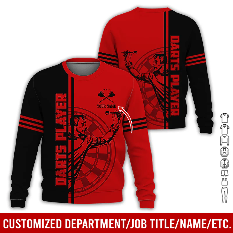 Customized Darts Sweatshirt, Men Playing Darts Pattern Sweatshirt For Men & Women, Perfect Gift For Darts Lovers, Friend, Family - Image 10