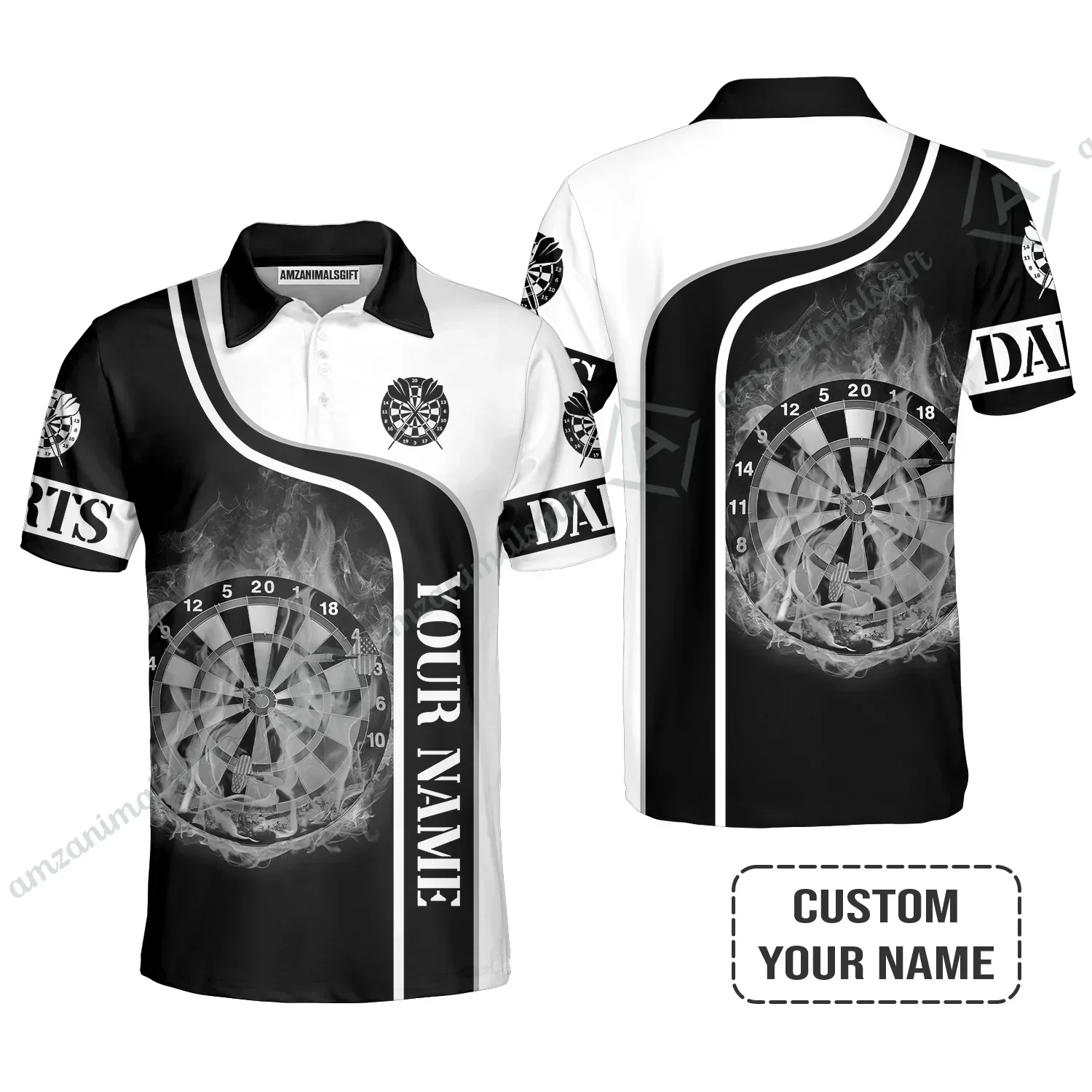 Customized Darts Sweatshirt, Personalized Darts Black And White Sweatshirt For Men And Women, Perfect Outfit For Darts Lovers, Darts Players - Image 6