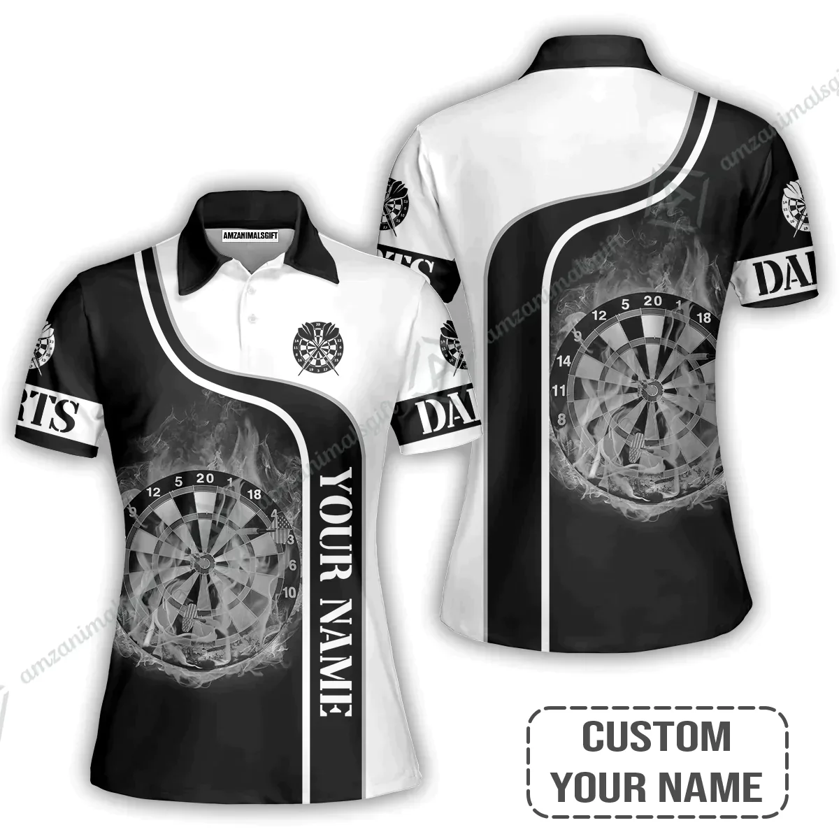 Customized Darts Sweatshirt, Personalized Darts Black And White Sweatshirt For Men And Women, Perfect Outfit For Darts Lovers, Darts Players - Image 7