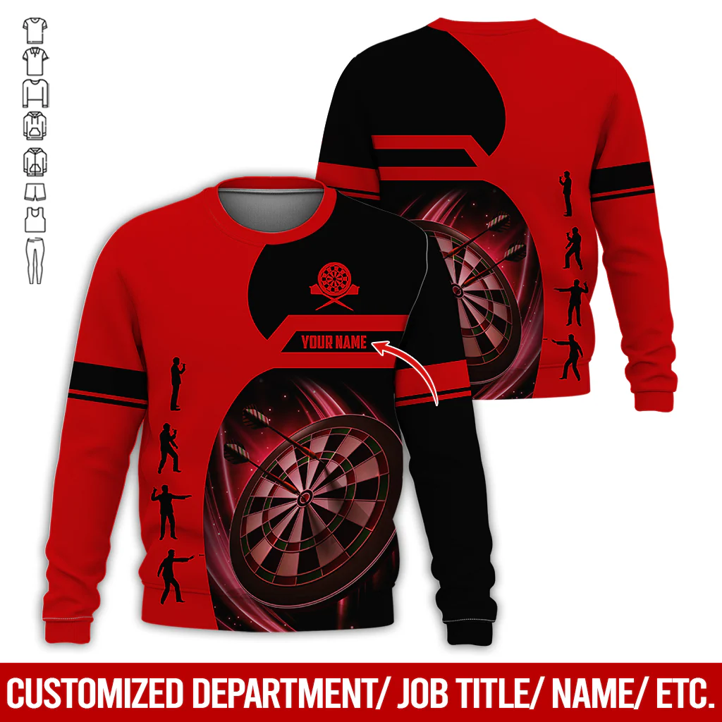 Customized Darts Sweatshirt, Personalized Name Sweatshirt, How to play Darts Pattern Sweatshirt For Darts Lovers, Friend, Family - Image 3