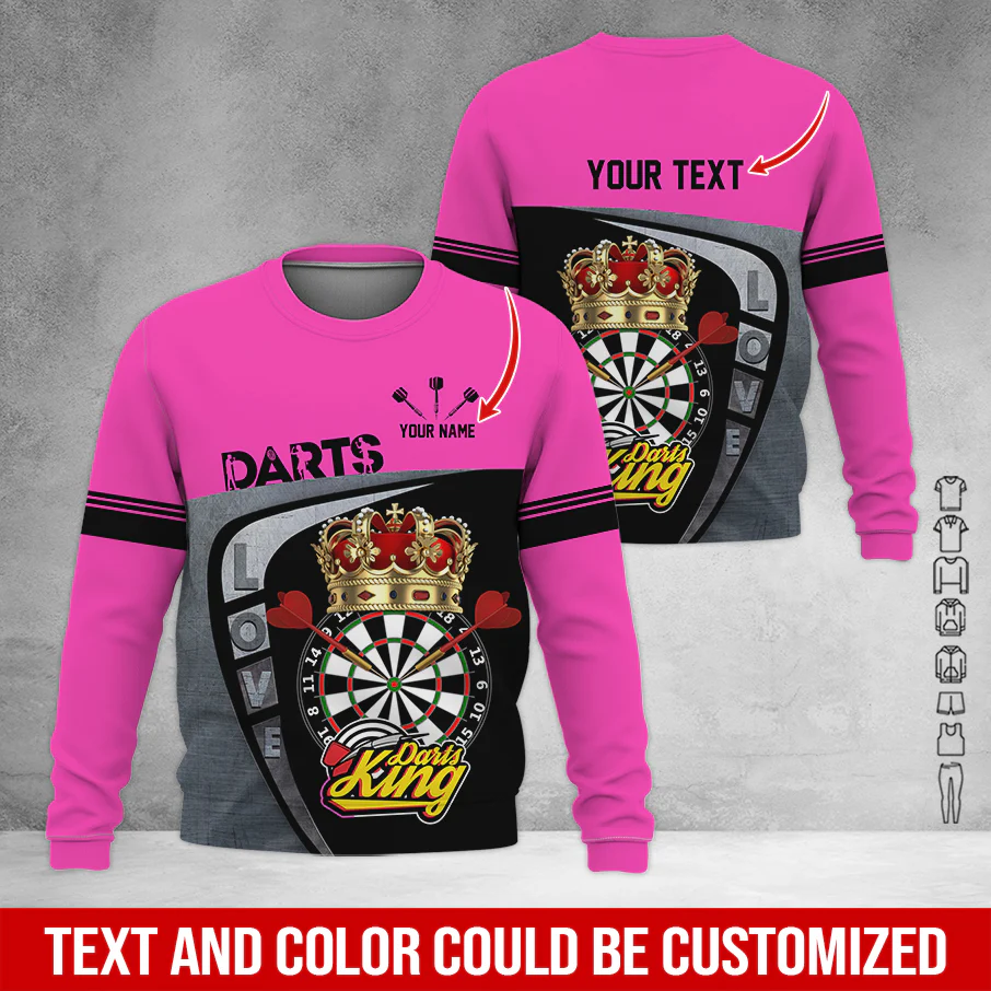 Customized Darts Sweatshirt, Personalized Name & Text Darts Sweatshirt, Darts King Sweatshirt, Perfect Gift For Darts Lovers, Friend, Family - Image 10