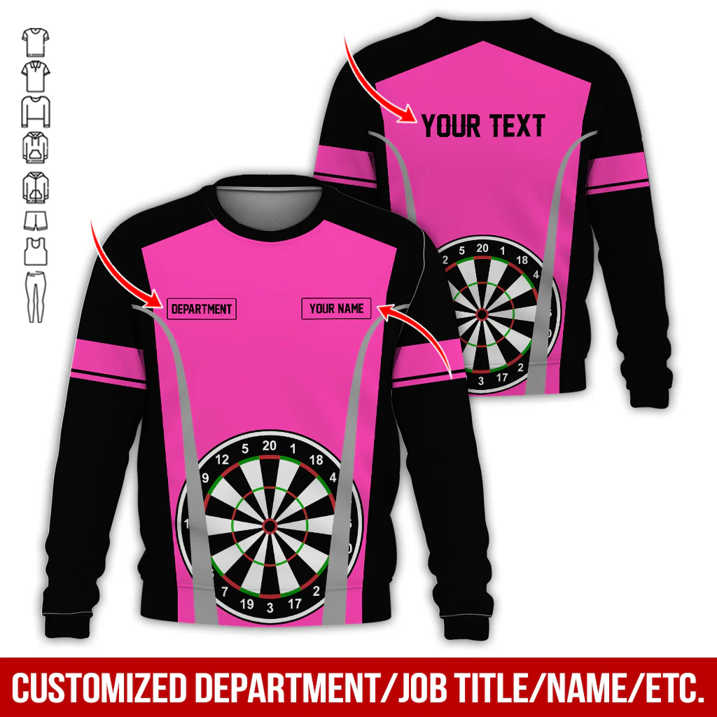 Customized Darts Sweatshirt, Personalized Name, Text & Department Sweatshirt, Play Darts Pattern Sweatshirt, Perfect Gift For Darts Lovers, Friend, Family - Image 10