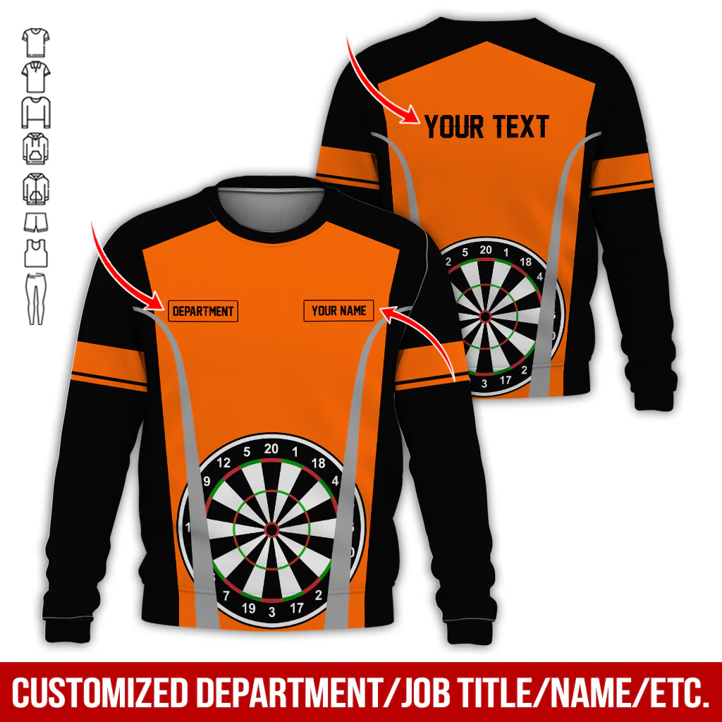 Customized Darts Sweatshirt, Personalized Name, Text & Department Sweatshirt, Play Darts Pattern Sweatshirt, Perfect Gift For Darts Lovers, Friend, Family - Image 11