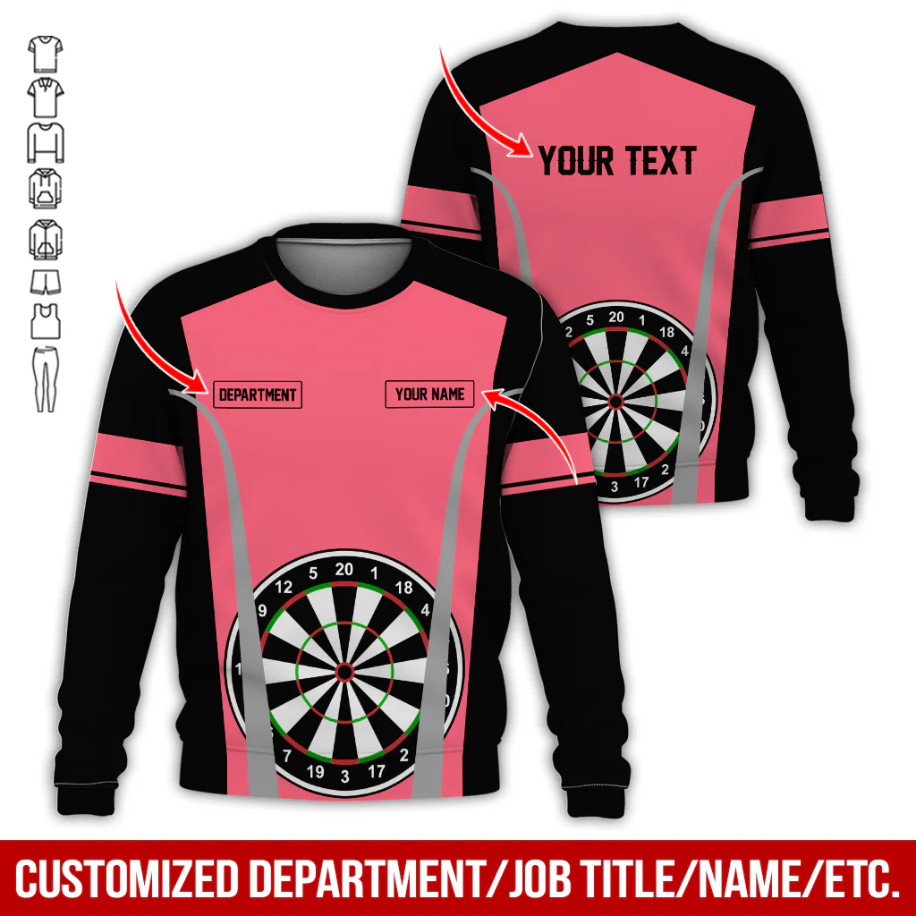 Customized Darts Sweatshirt, Personalized Name, Text & Department Sweatshirt, Play Darts Pattern Sweatshirt, Perfect Gift For Darts Lovers, Friend, Family - Image 12