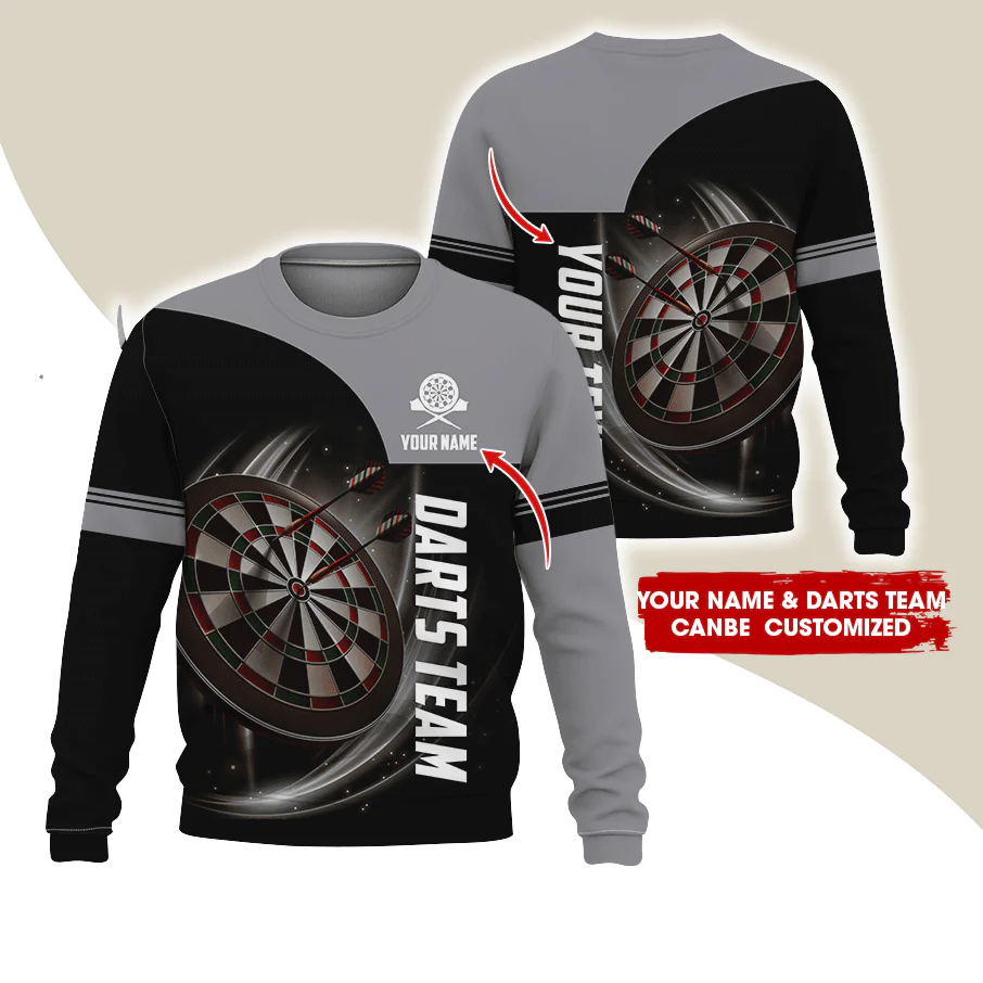 Customized Darts Sweatshirt, Personalized Name & Your Darts Team Name Sweatshirt For Men & Women, Perfect Gift For Darts Lovers, Friend, Family - Image 2