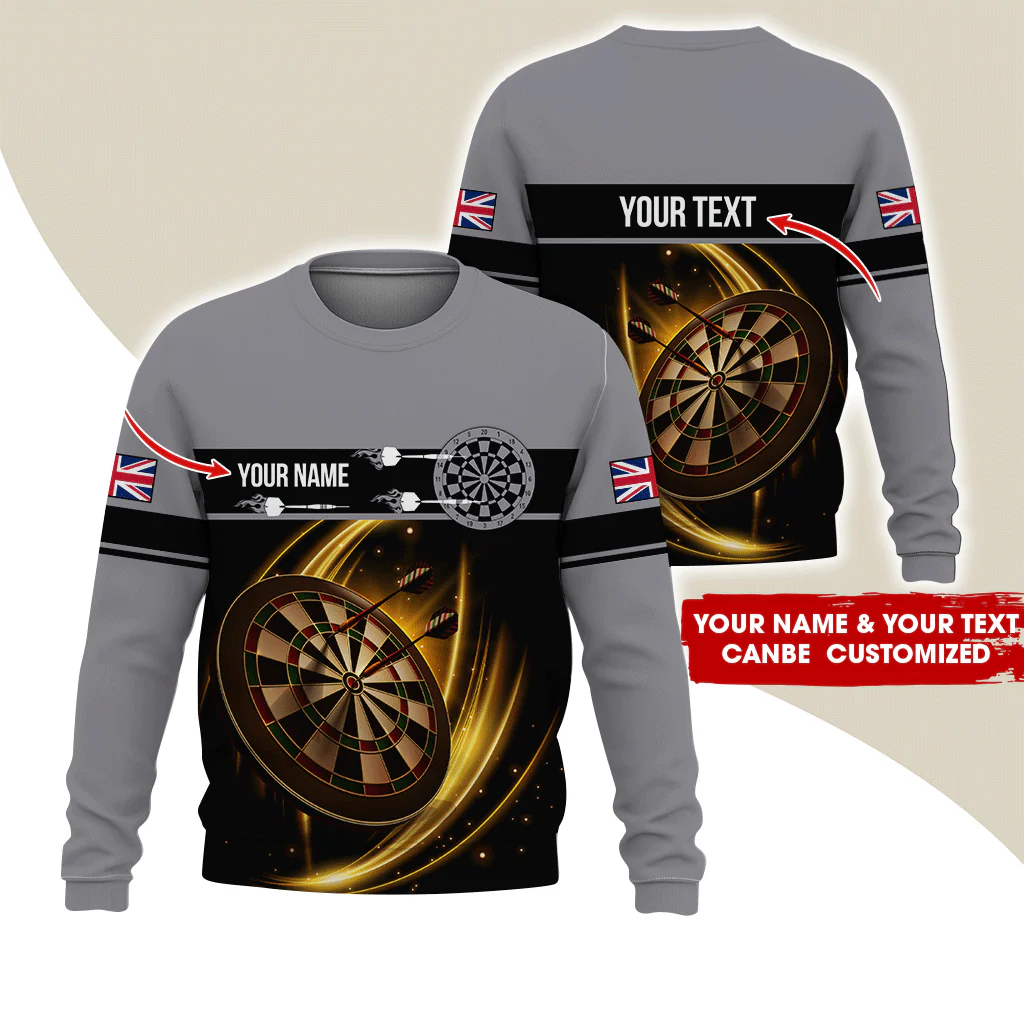 Customized Darts Sweatshirt, Personalized The National Flag Pattern Sweatshirt For Men & Women, Perfect Gift For Darts Lovers, Friend, Family - Image 2