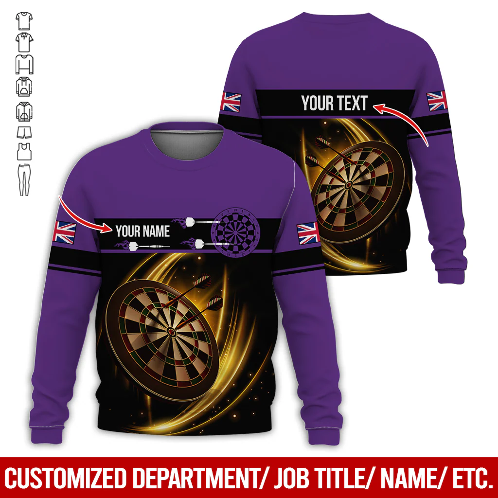 Customized Darts Sweatshirt, Personalized The National Flag Pattern Sweatshirt For Men & Women, Perfect Gift For Darts Lovers, Friend, Family - Image 4
