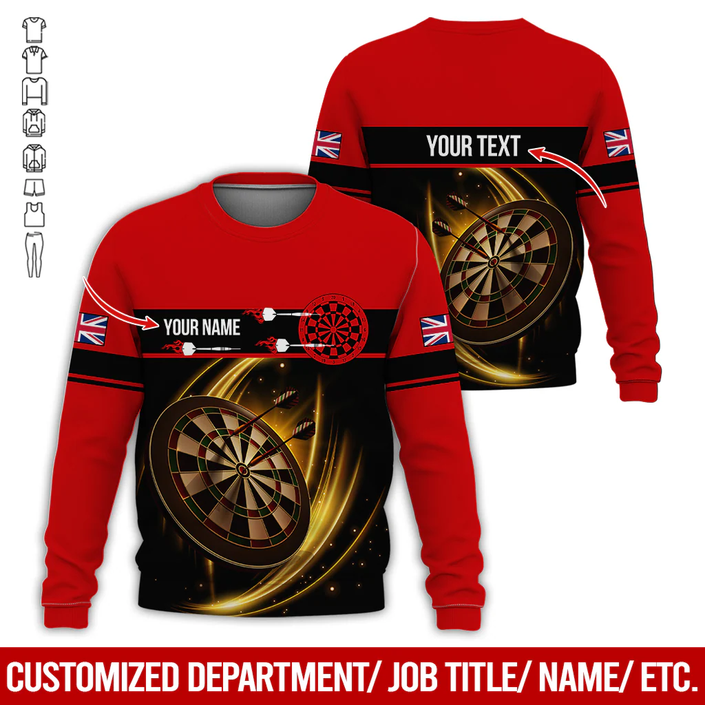 Customized Darts Sweatshirt, Personalized The National Flag Pattern Sweatshirt For Men & Women, Perfect Gift For Darts Lovers, Friend, Family - Image 5