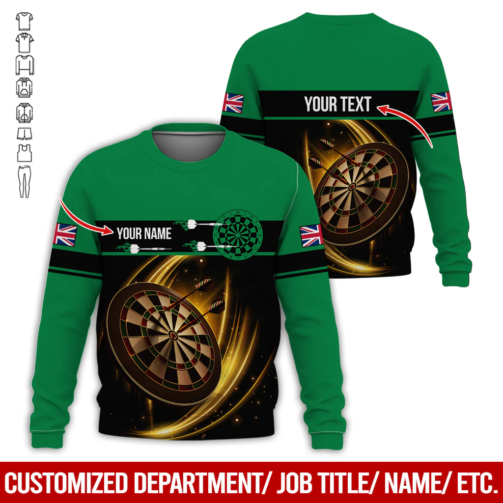 Customized Darts Sweatshirt, Personalized The National Flag Pattern Sweatshirt For Men & Women, Perfect Gift For Darts Lovers, Friend, Family - Image 8