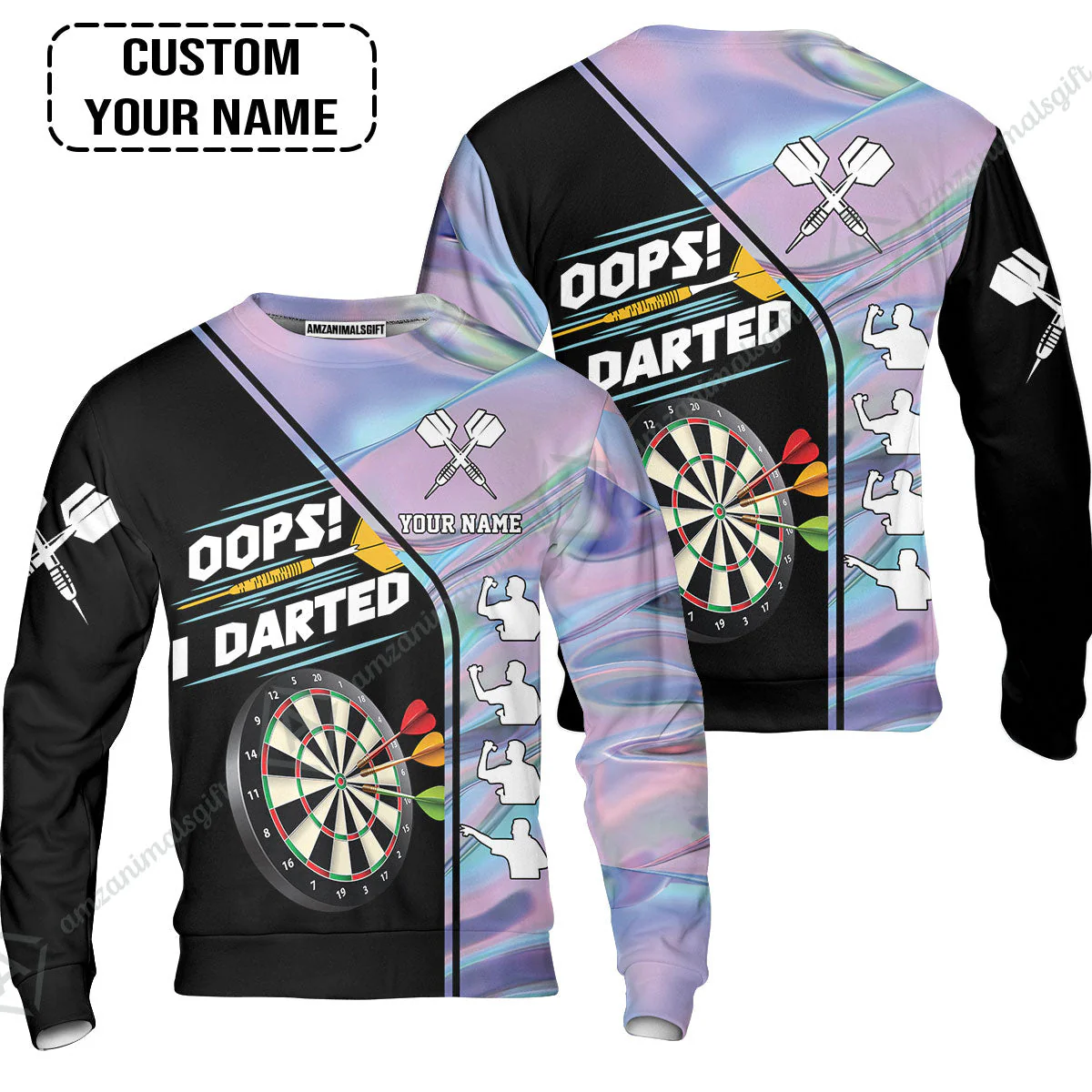 Customized Darts T-Shirt, Dartboard, I Darted, Personalized Name T-Shirt - Image 4