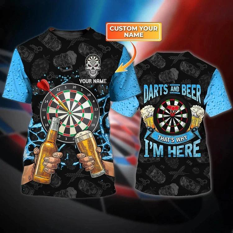 Customized Darts T Shirt, Darts And Beer, Personalized Name T Shirt For Men - Perfect Gift For Darts Lovers, Darts Players - Image 4
