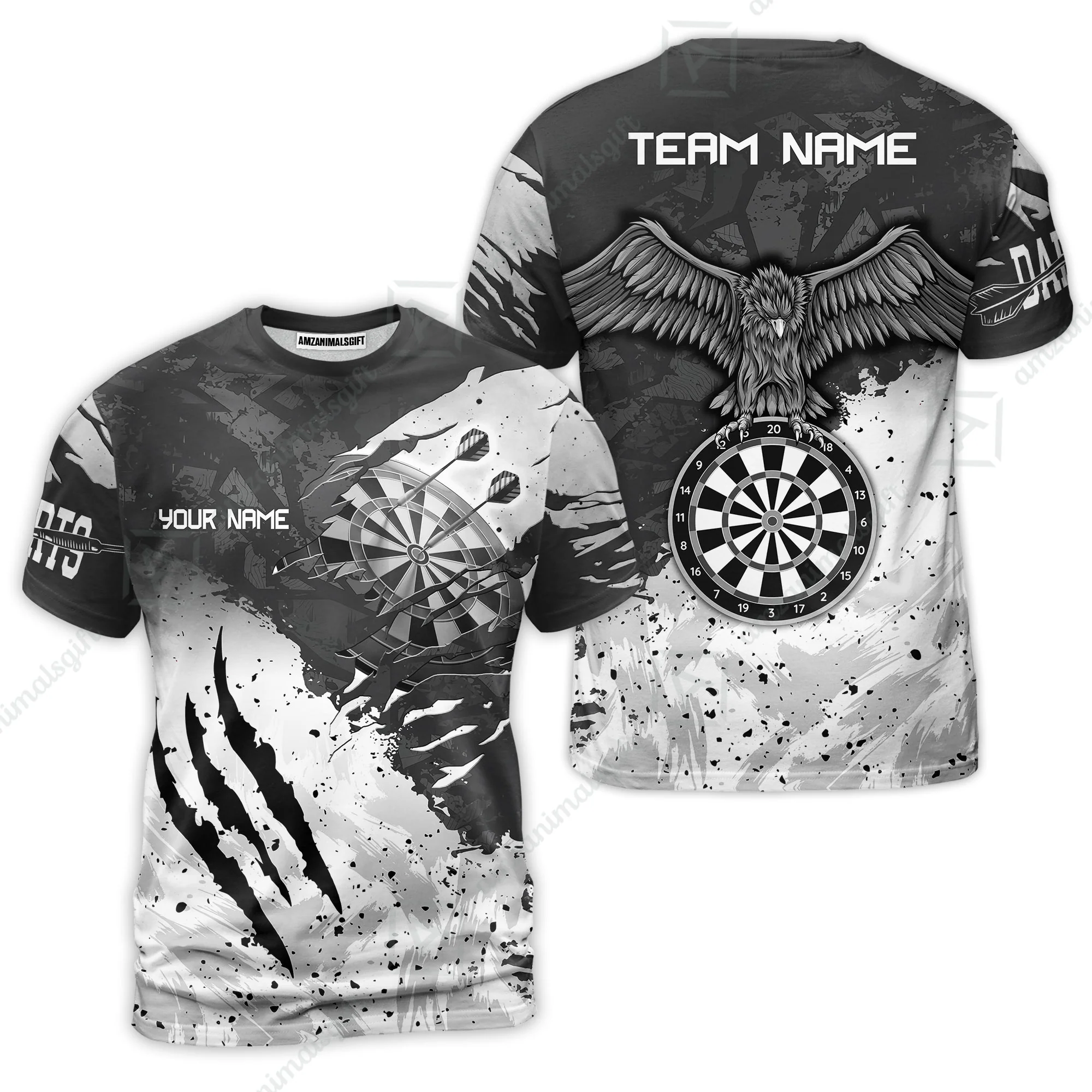 Customized Darts T-Shirt, Darts Eagle Dartboard Multicolor Custom Dart T-Shirt Jersey For Darts Player - Image 2