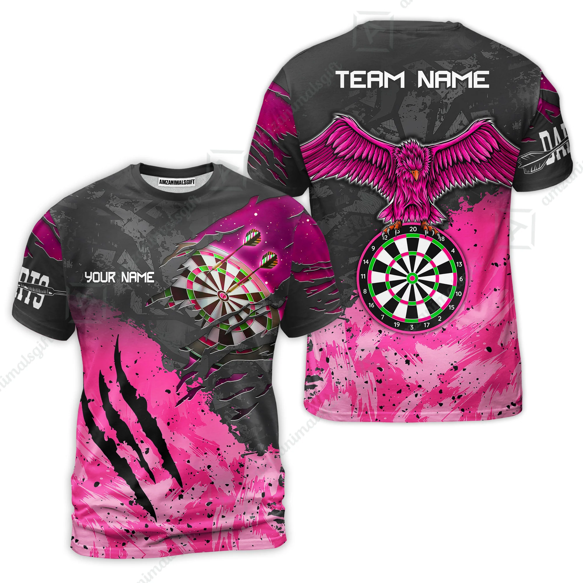Customized Darts T-Shirt, Darts Eagle Dartboard Multicolor Custom Dart T-Shirt Jersey For Darts Player - Image 4