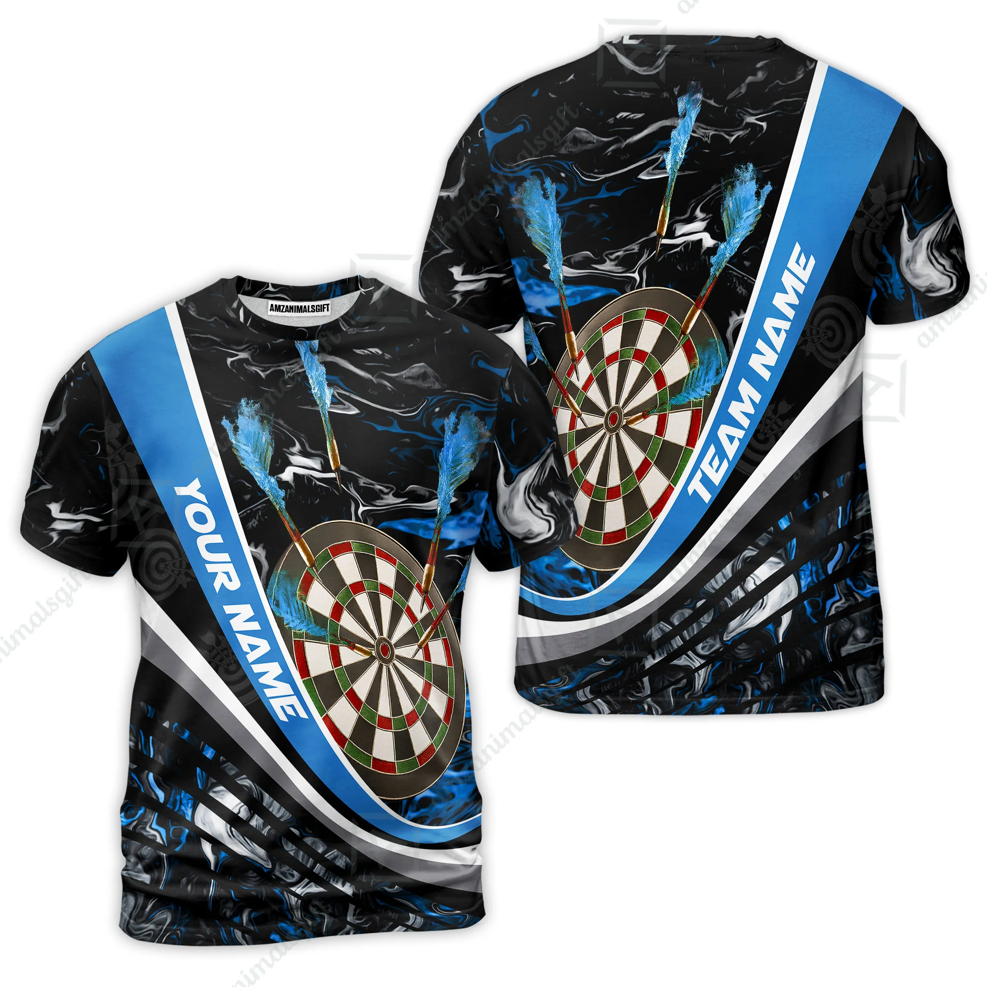 Customized Darts T-Shirt, Darts Flaming Magma Multicolor Custom Dart T-Shirt Team Jersey For Darts Player - Image 2