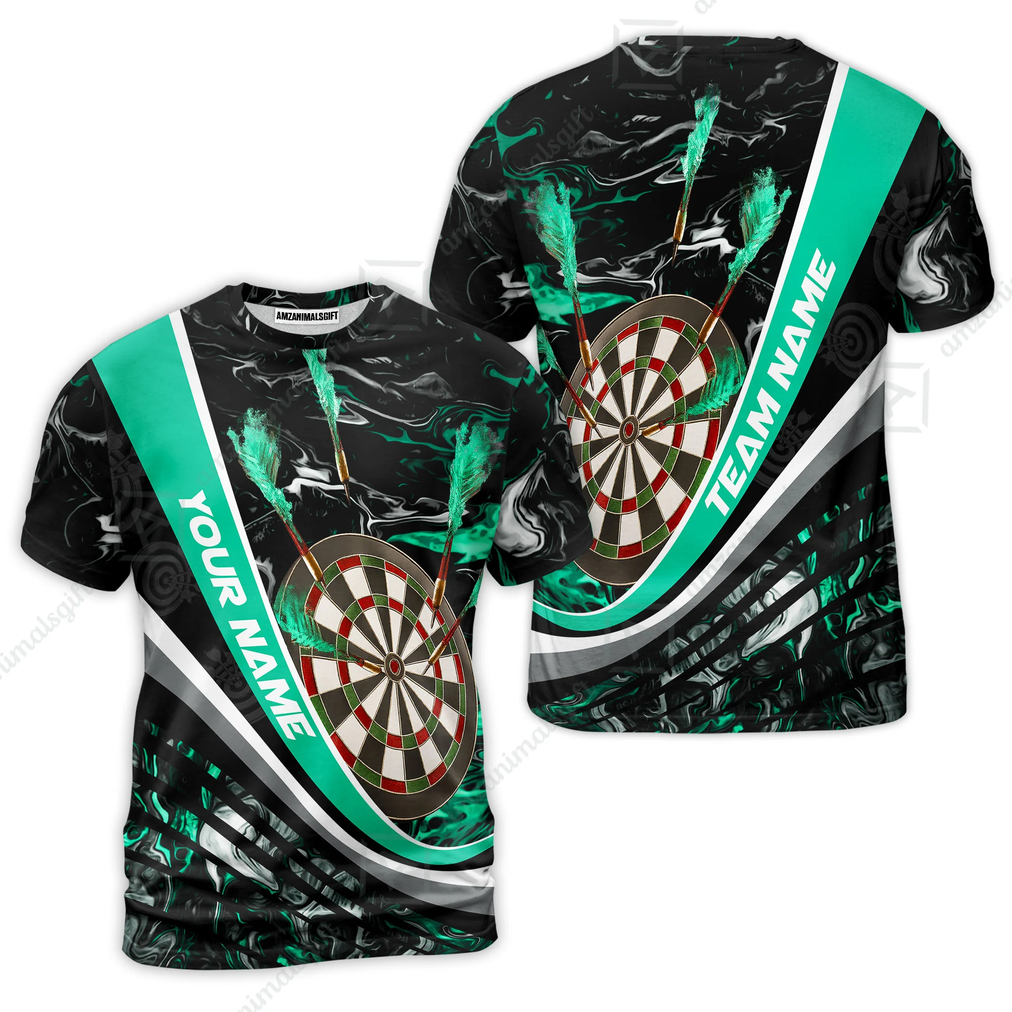 Customized Darts T-Shirt, Darts Flaming Magma Multicolor Custom Dart T-Shirt Team Jersey For Darts Player - Image 4
