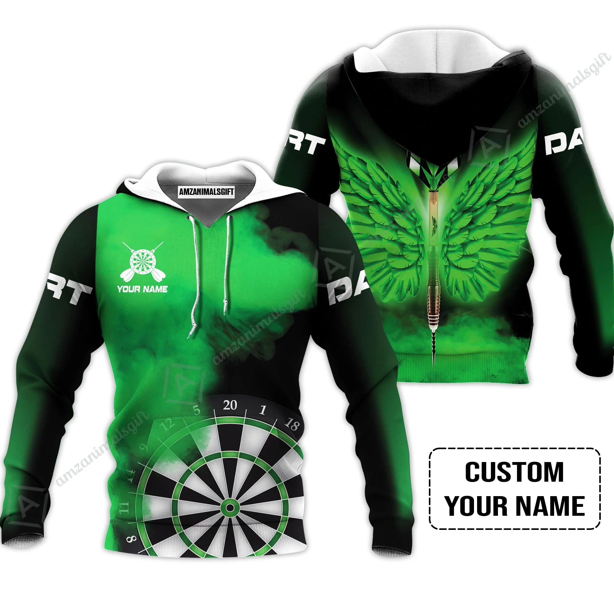 Customized Darts Sweatshirt, Darts Wings, Personalized Name Sweatshirt - Perfect Gift For Darts Lovers, Darts Players - Image 3