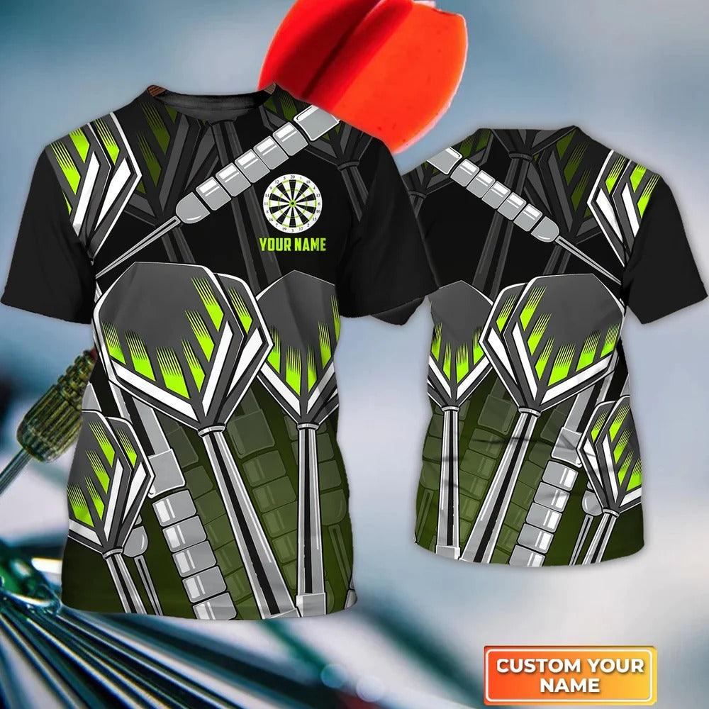 Customized Darts T Shirt, Green Darts Shirt, Personalized Name T Shirt For Men - Perfect Gift For Darts Lovers, Darts Players