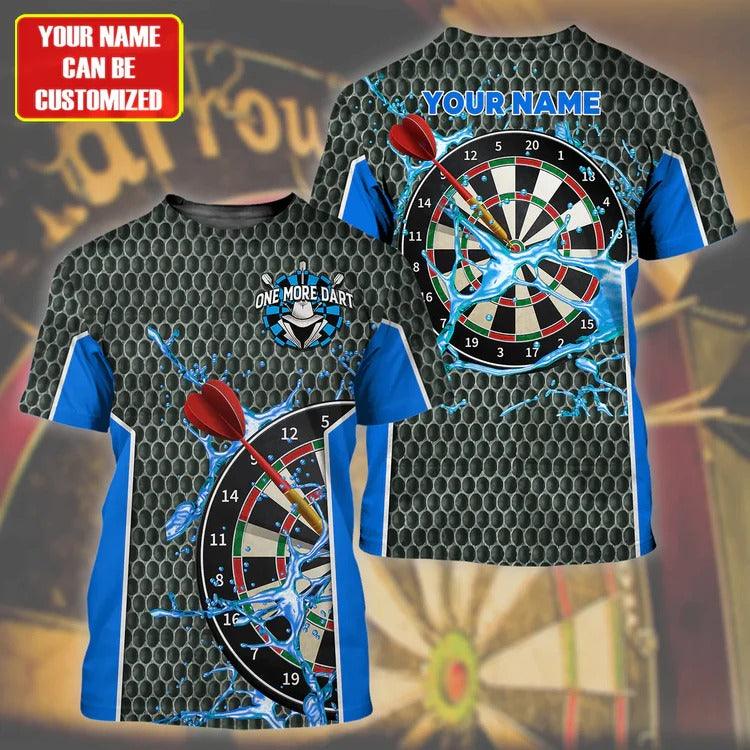 Customized Darts T Shirt, Teal Darts Water Honeycomb, Personalized Name T Shirt For Men And Women - Perfect Gift For Darts Lovers, Darts Players