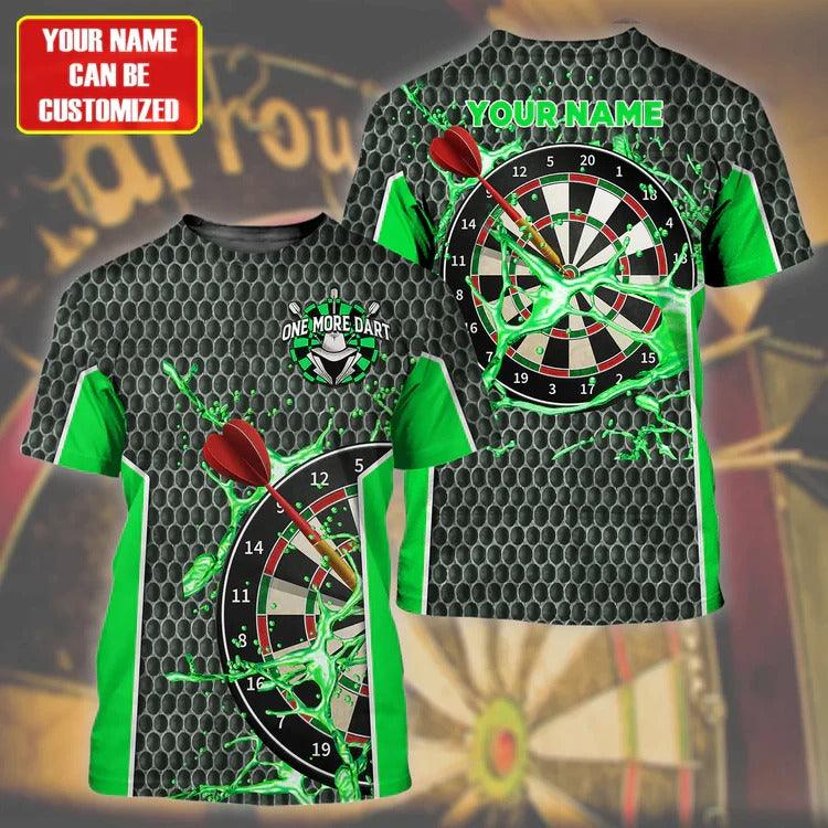 Customized Darts T Shirt, Teal Darts Water Honeycomb, Personalized Name T Shirt For Men And Women - Perfect Gift For Darts Lovers, Darts Players - Image 3