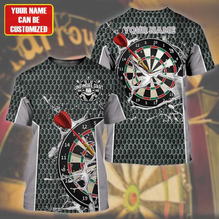 Customized Darts T Shirt, Teal Darts Water Honeycomb, Personalized Name T Shirt For Men And Women - Perfect Gift For Darts Lovers, Darts Players - Image 4