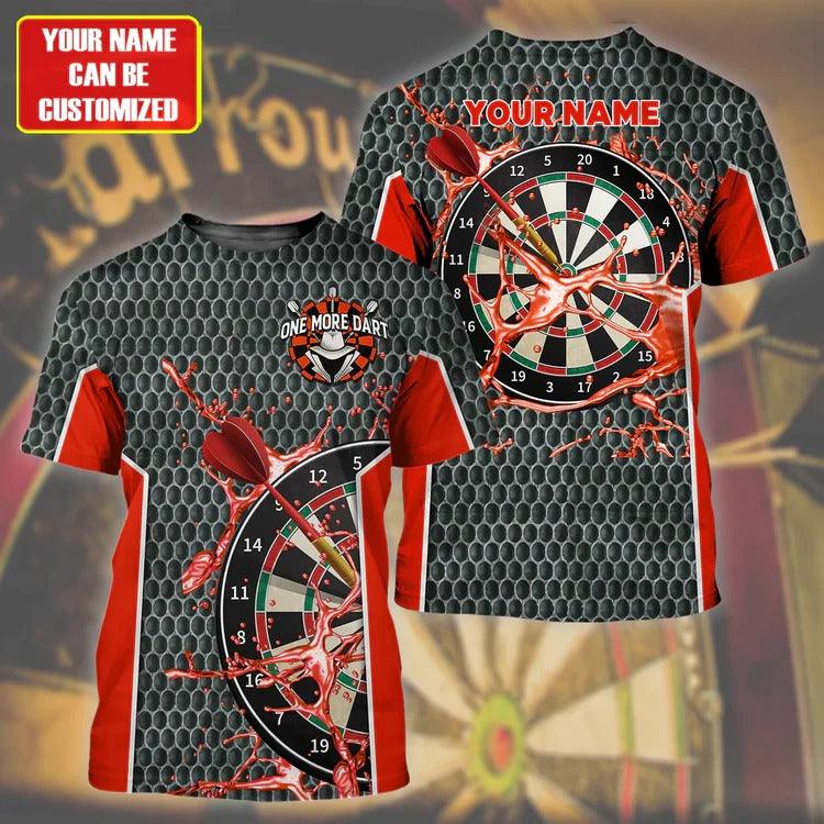 Customized Darts T Shirt, Teal Darts Water Honeycomb, Personalized Name T Shirt For Men And Women - Perfect Gift For Darts Lovers, Darts Players - Image 5