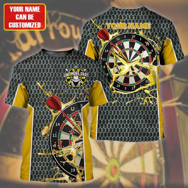 Customized Darts T Shirt, Teal Darts Water Honeycomb, Personalized Name T Shirt For Men And Women - Perfect Gift For Darts Lovers, Darts Players - Image 6