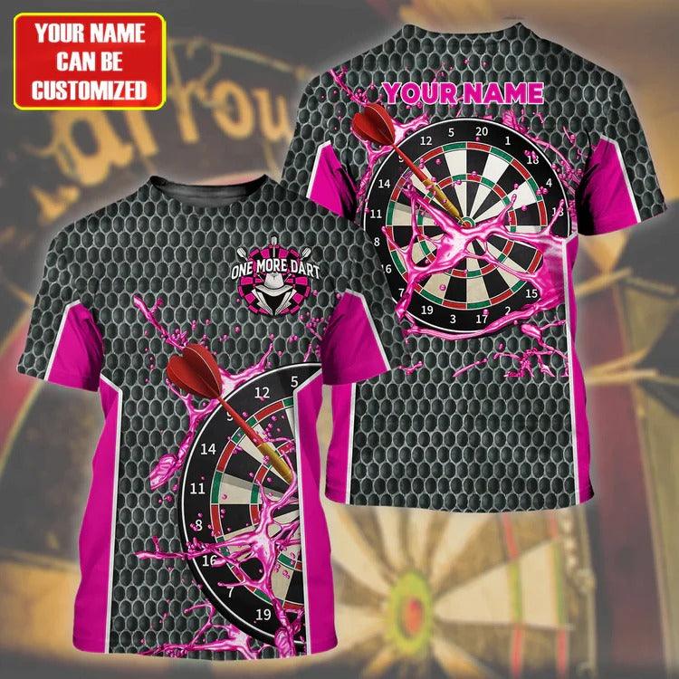 Customized Darts T Shirt, Teal Darts Water Honeycomb, Personalized Name T Shirt For Men And Women - Perfect Gift For Darts Lovers, Darts Players - Image 8