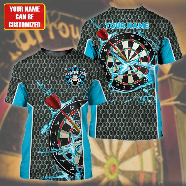 Customized Darts T Shirt, Teal Darts Water Honeycomb, Personalized Name T Shirt For Men And Women - Perfect Gift For Darts Lovers, Darts Players - Image 9
