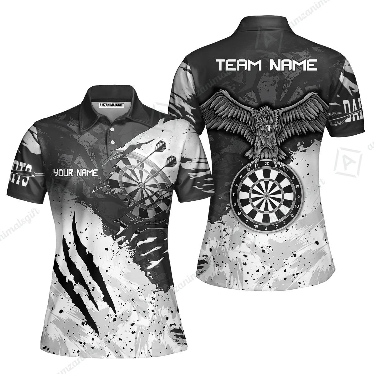 Customized Darts Women Polo Shirt, Darts Eagle Dartboard Multicolor Custom Dart Women Polo Jersey For Darts Player - Image 4
