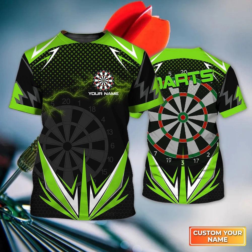 Customized Darts Women Polo Shirt, Green Darts Lightning Personalized Name Polo Shirt, Outfits For Darts Lovers, Darts Players - Image 6