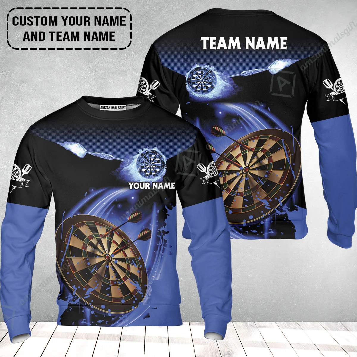 Customized Fire Darts Sweatshirt, Personalized Darts For Team Sweatshirt - Image 2