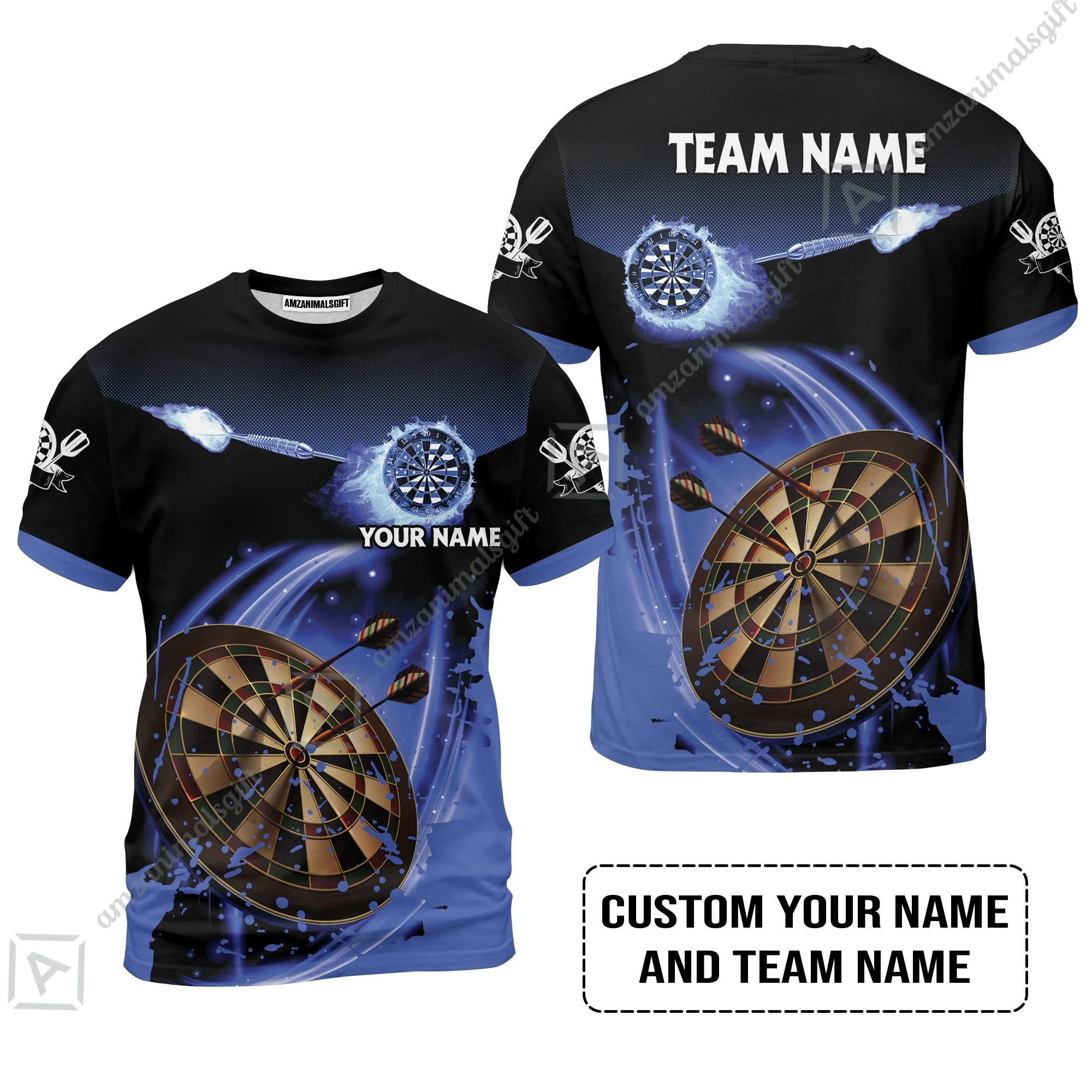 Customized Fire Darts Zip Polo Shirt, Personalized Darts For Team Zip Polo Shirt - Image 8
