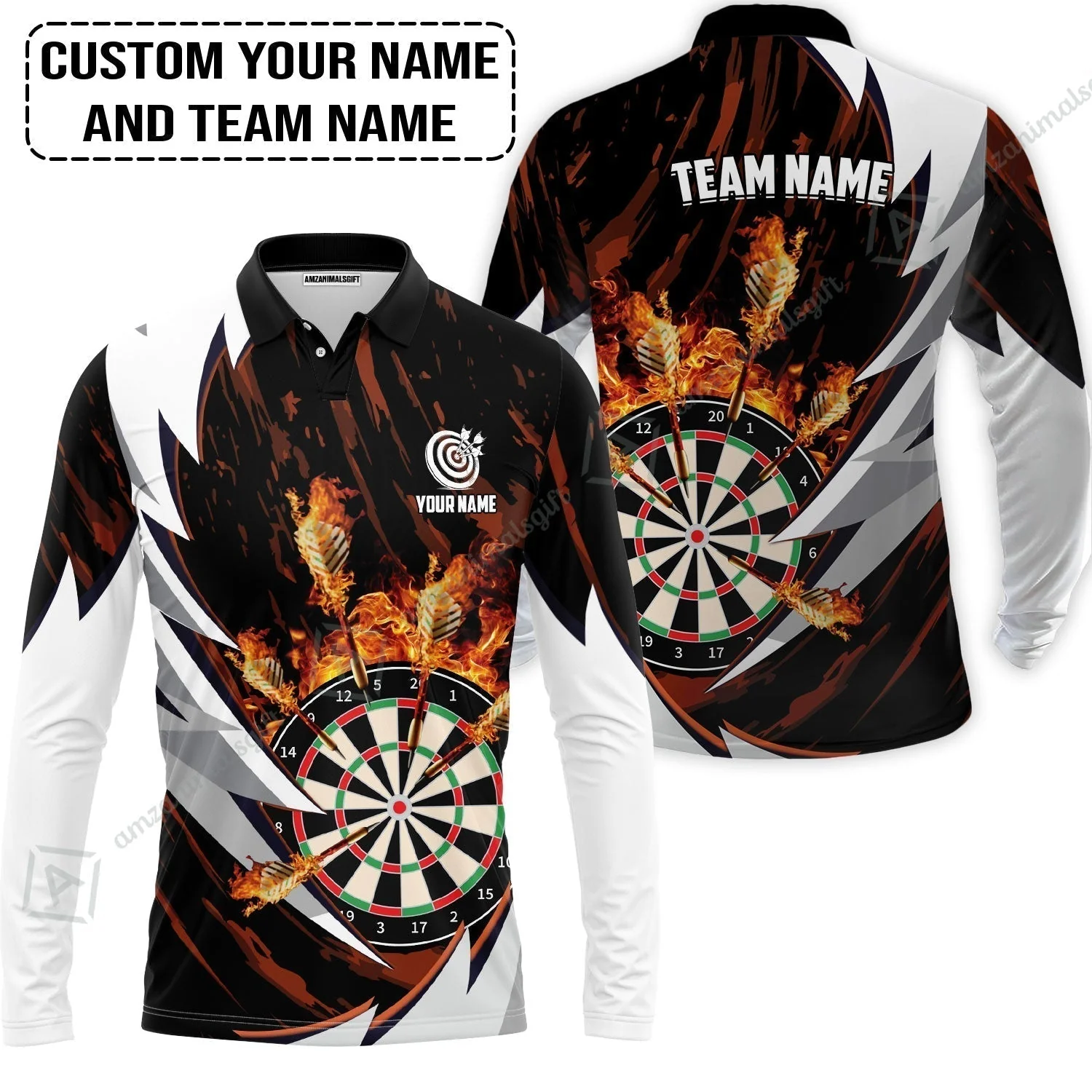 Customized Fire Thunderstorm Darts Hawaiian Shirt, Personalized Darts Hawaiian Shirt - Image 6