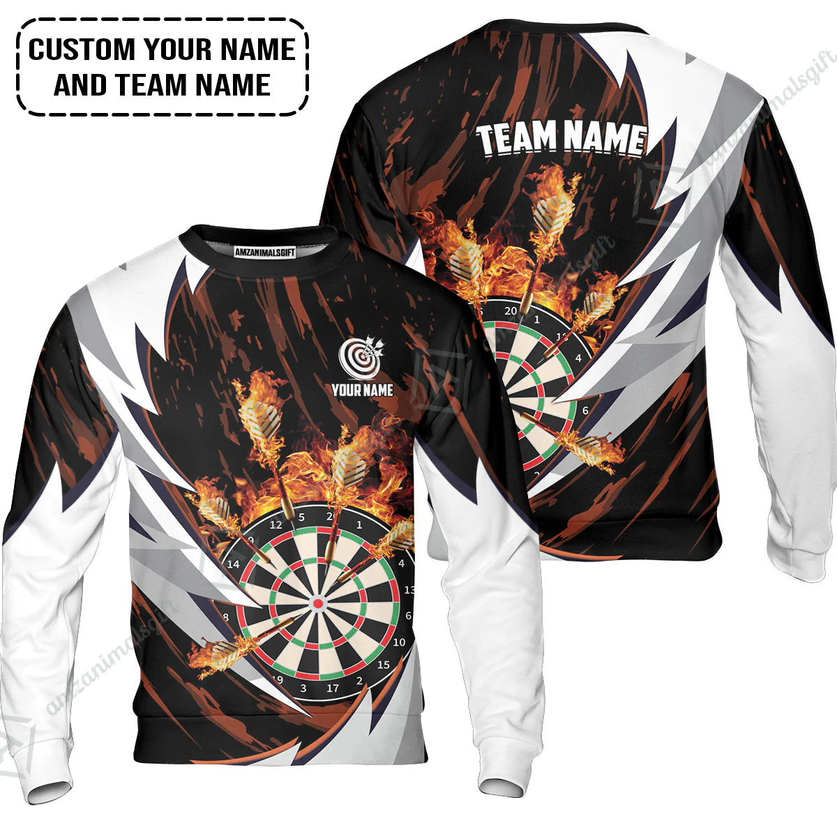 Customized Fire Thunderstorm Darts Men Polo Shirt, Personalized Darts Polo Shirt - Image 6