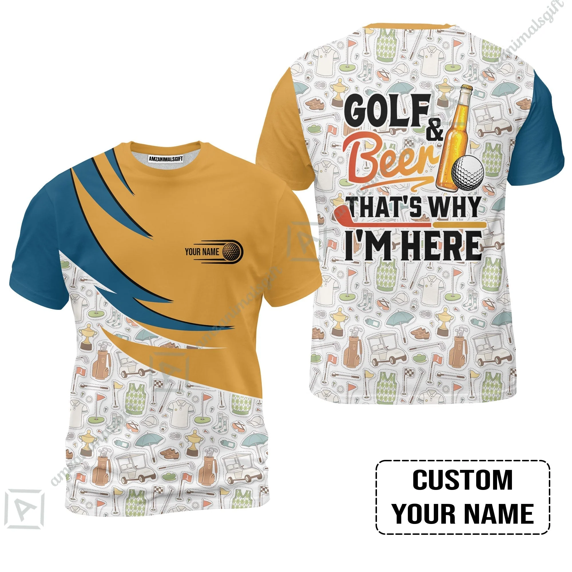 Customized Golf And Beer Hawaiian Shirt, Personalized Custom Name Beer And Golf Hawaiian Shirt - Image 6